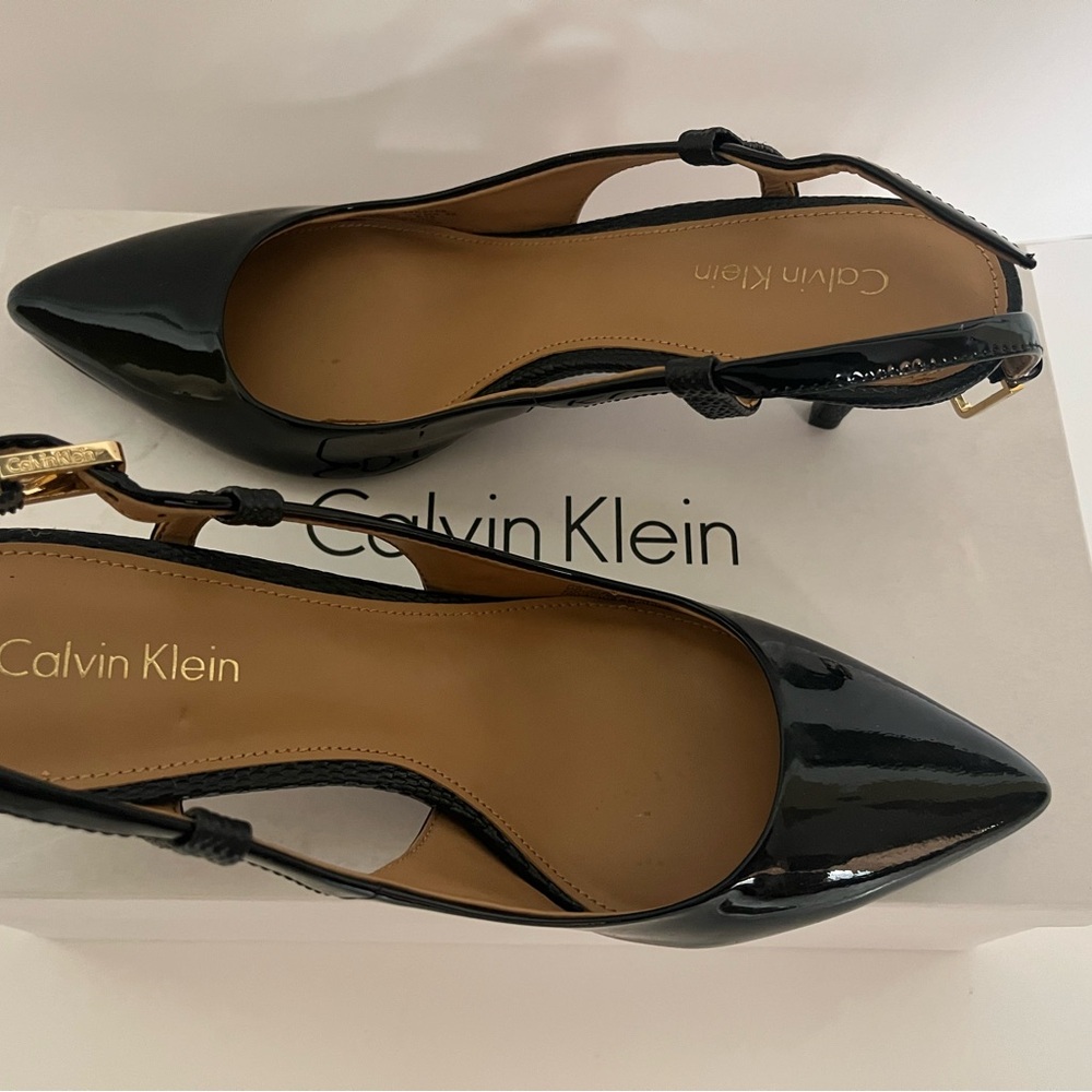 Calvin Klein pasti patent leather heels